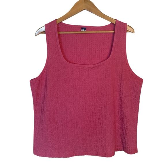 Old Navy Women's Stretch Textured Summer Cropped Pullover Tank Top Size XXL Pink - Picture 1 of 6